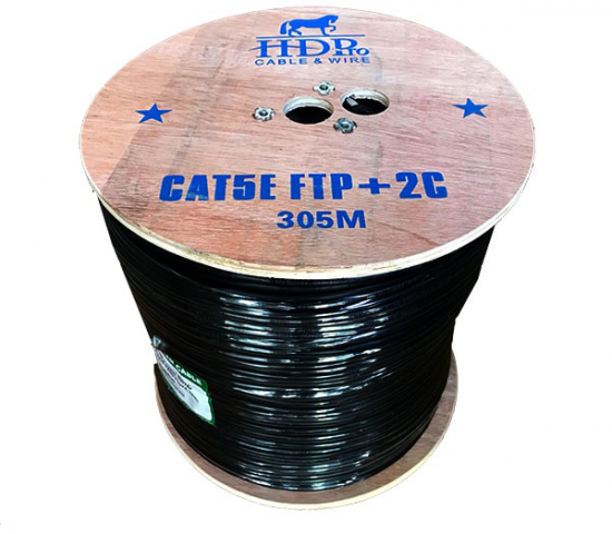 CÁP MẠNG KÈM NGUỒN HDPRO CAT5E FTP + 2C CCA